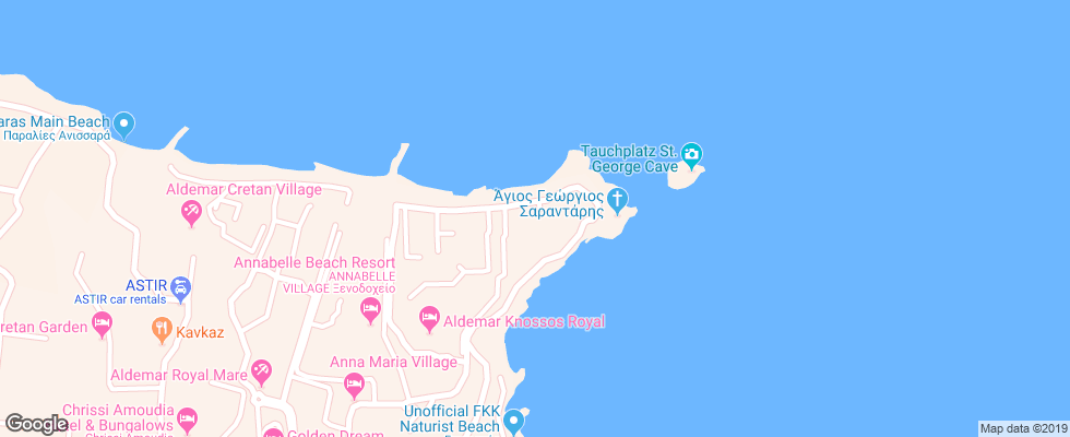 Отель Aldemar Knossos Royal Villas на карте Греции