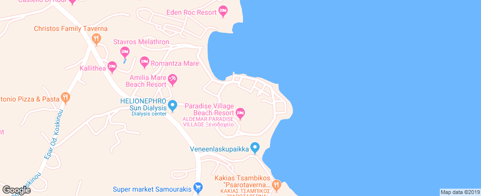 Отель Aldemar Paradise Village на карте Греции