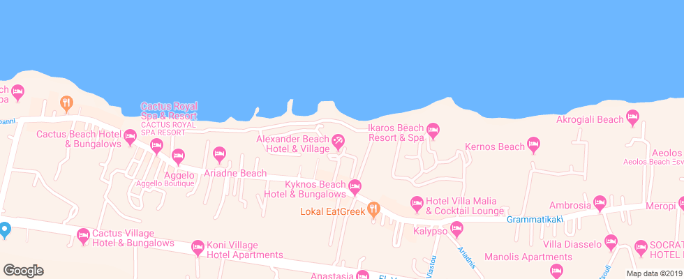 Отель Alexander Beach на карте Греции