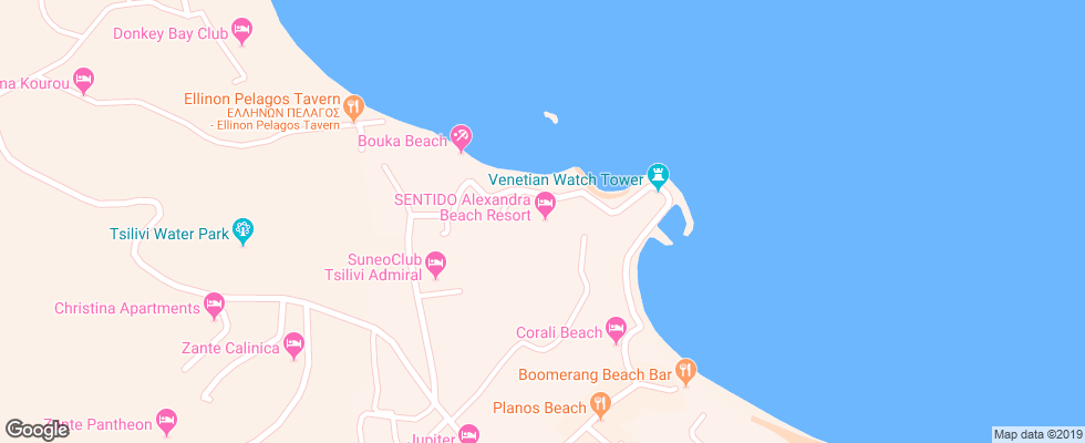 Отель Alexandra Beach на карте Греции