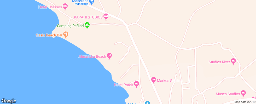 Отель Alexandra Beach Thassos на карте Греции