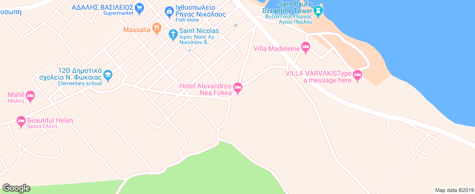 Отель Alexandros Nea Fokea на карте Греции