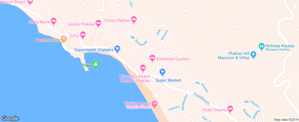 Отель Alianthos Garden на карте Греции
