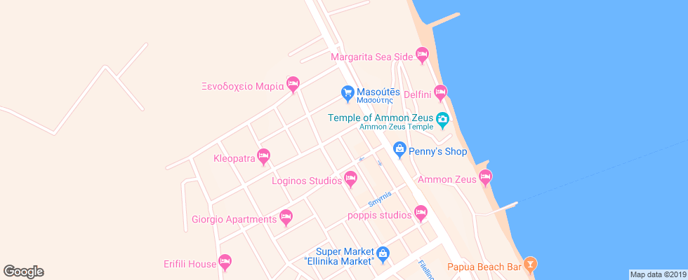 Отель Alkionis Apartments на карте Греции