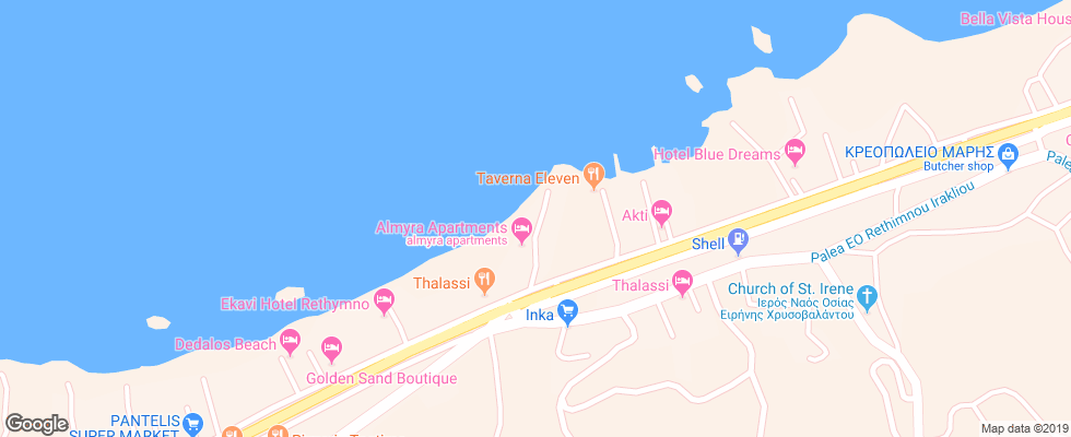 Отель Alkionis Beach Apt на карте Греции