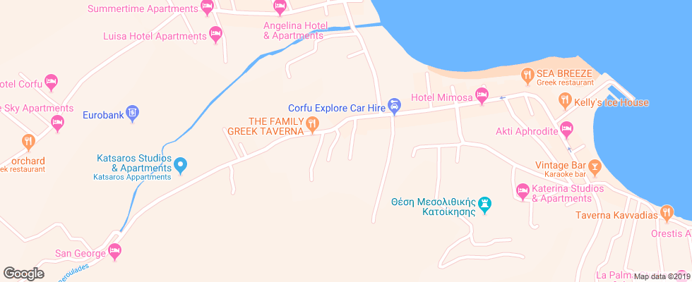 Отель Alkyon Hotel Sidari на карте Греции