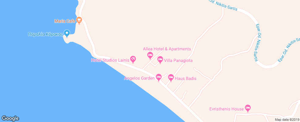 Отель Allea Hotel & Apartments на карте Греции