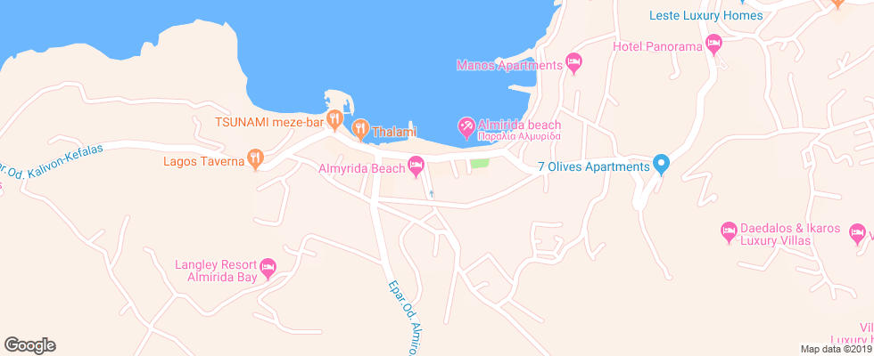 Отель Almyrida Residence на карте Греции