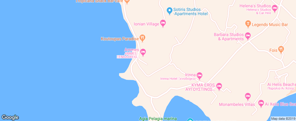 Отель Ammes Studios на карте Греции