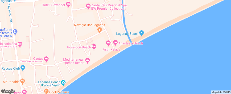 Отель Anastasia Beach на карте Греции