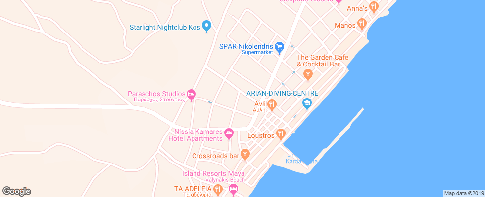 Отель Andavis на карте Греции