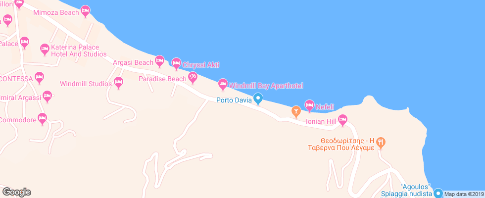 Отель Anemona Beach Hotel на карте Греции