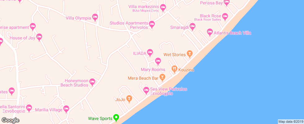 Отель Anemos Beach Lounge на карте Греции