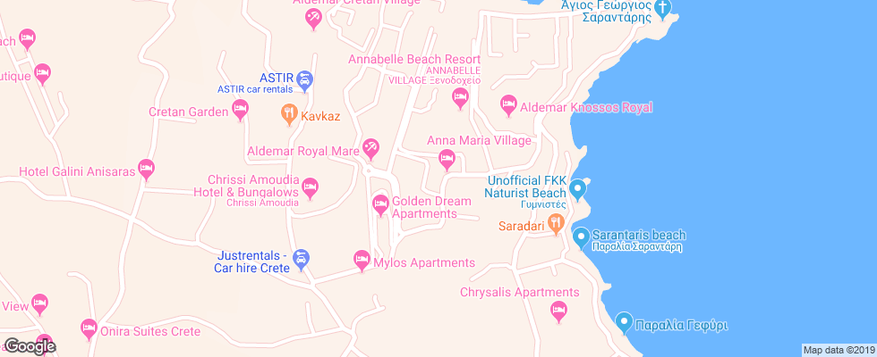 Отель Anna Maria Village на карте Греции