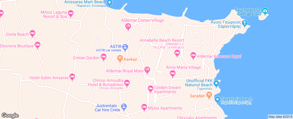 Отель Annabelle Beach Resort на карте Греции
