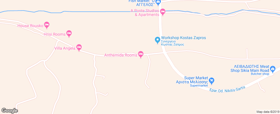 Отель Anthemida на карте Греции