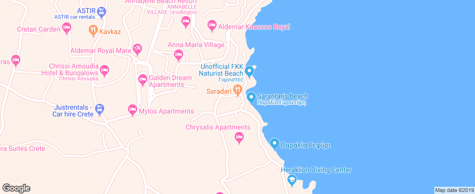 Отель Anthoula Village на карте Греции