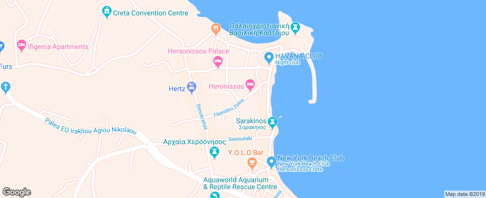 Отель Antinoos на карте Греции