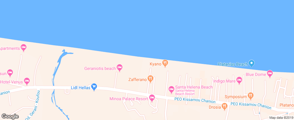 Отель Apladas Beach на карте Греции