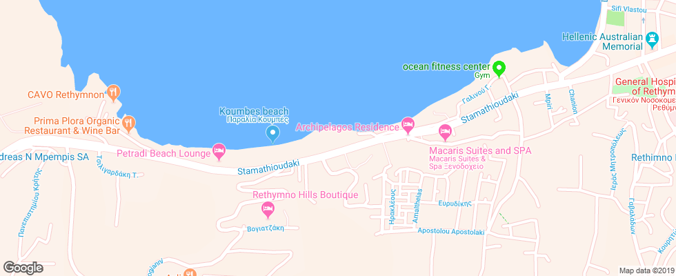 Отель Archipelagos Residence на карте Греции