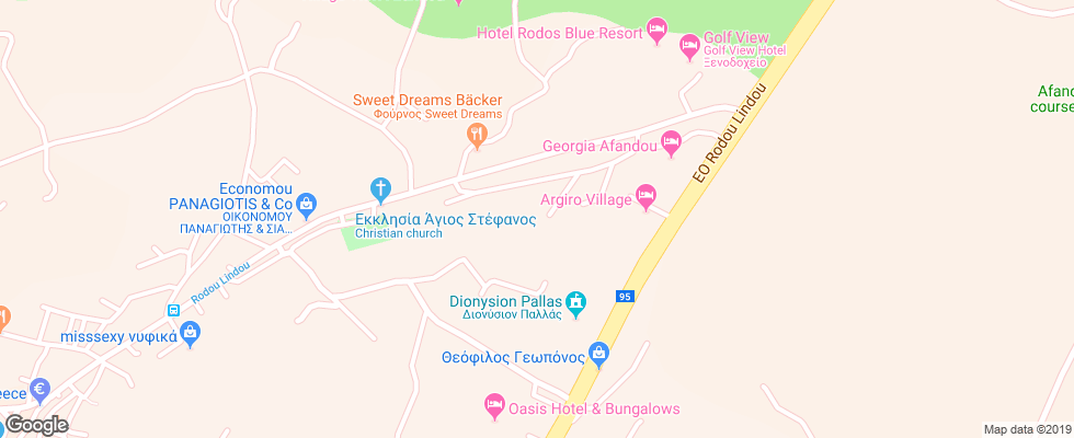 Отель Argiro Village на карте Греции