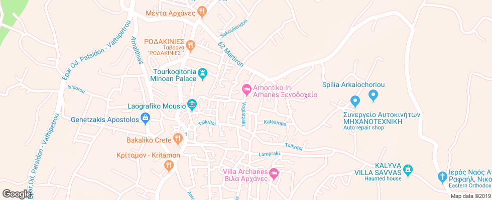 Отель Arhontiko In Arhanes на карте Греции
