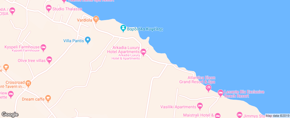Отель Arkadia на карте Греции