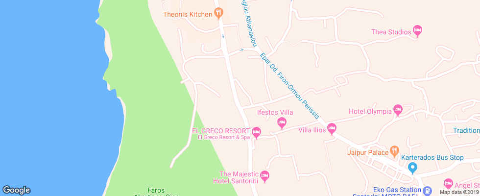 Отель Astir Thira на карте Греции