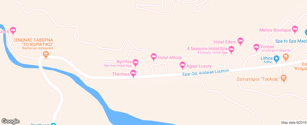Отель Athina Loutraki на карте Греции