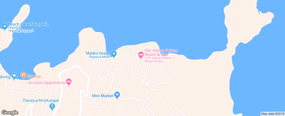 Отель Athina Palace на карте Греции