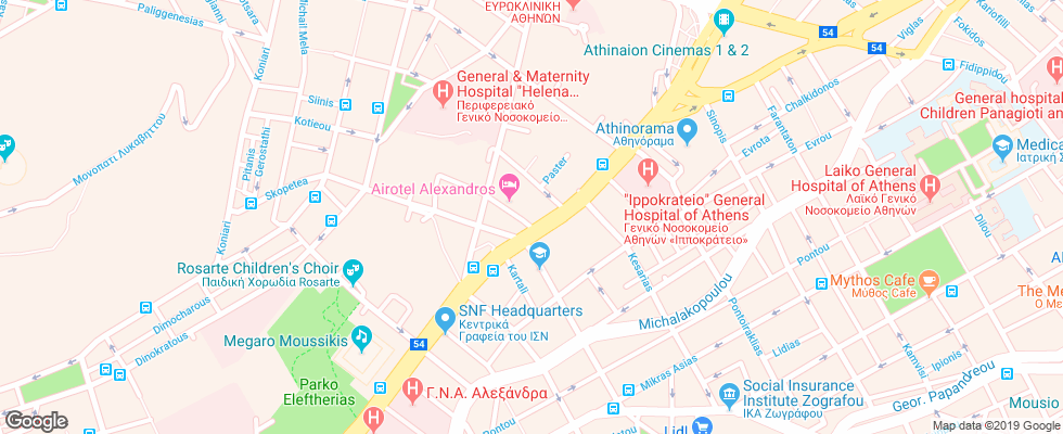 Отель Athinais на карте Греции
