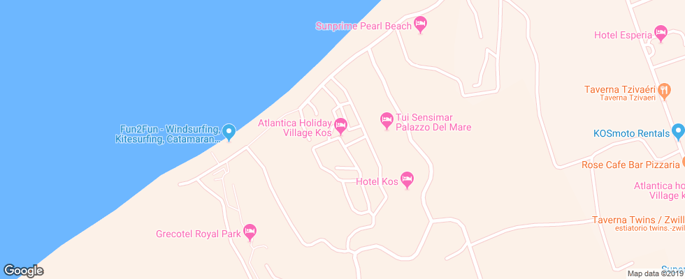 Отель Atlantica Holiday Village Kos на карте Греции