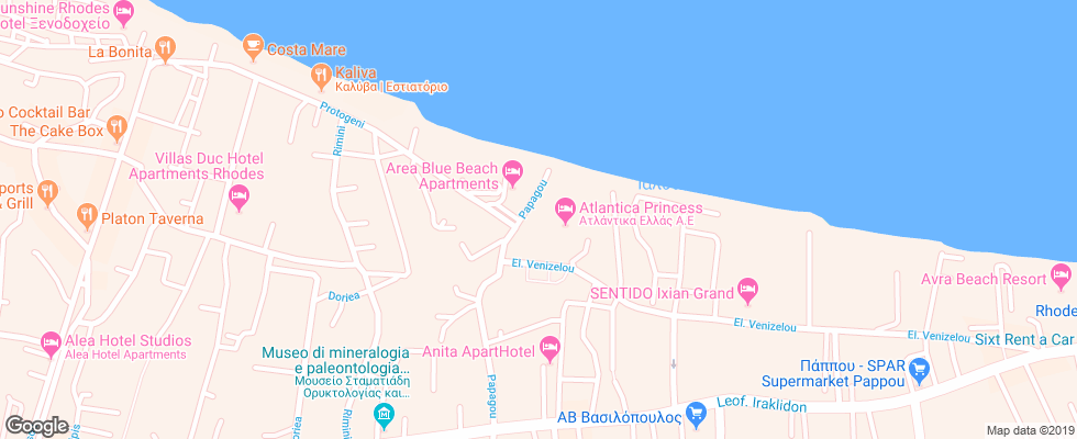 Отель Atlantica Princess на карте Греции