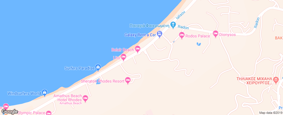 Отель Belair Beach на карте Греции