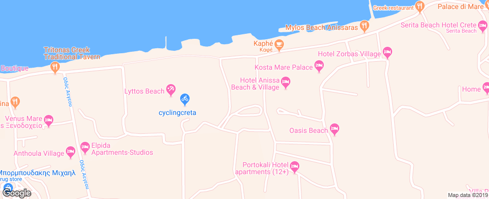 Отель Bella Beach на карте Греции