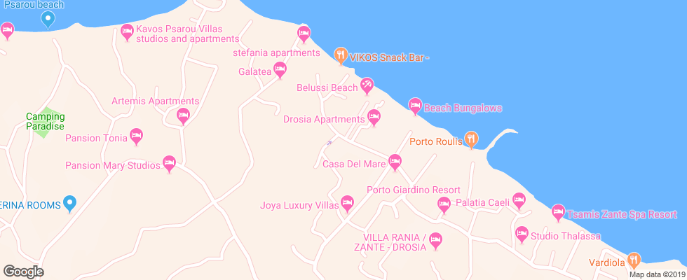 Отель Belussi Beach на карте Греции