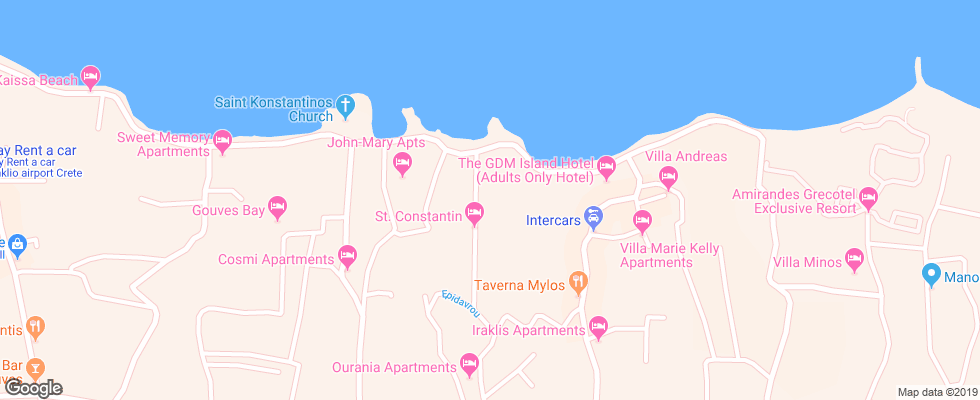Отель Blue Aegean на карте Греции