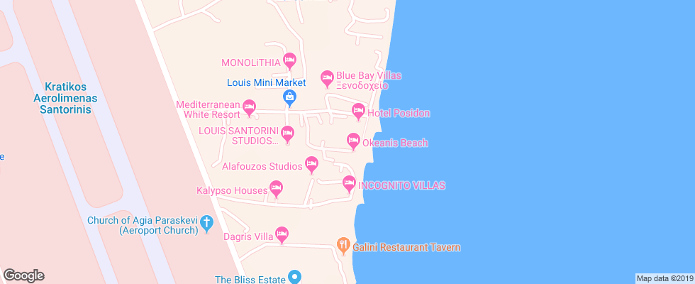 Отель Blue Bay Villas на карте Греции