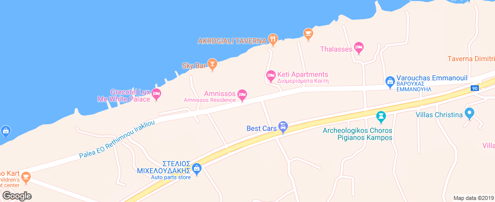 Отель Bomo Amnissos Residence на карте Греции