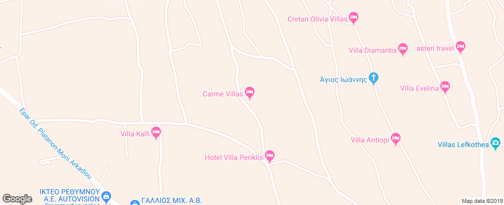 Отель Carme Villas на карте Греции