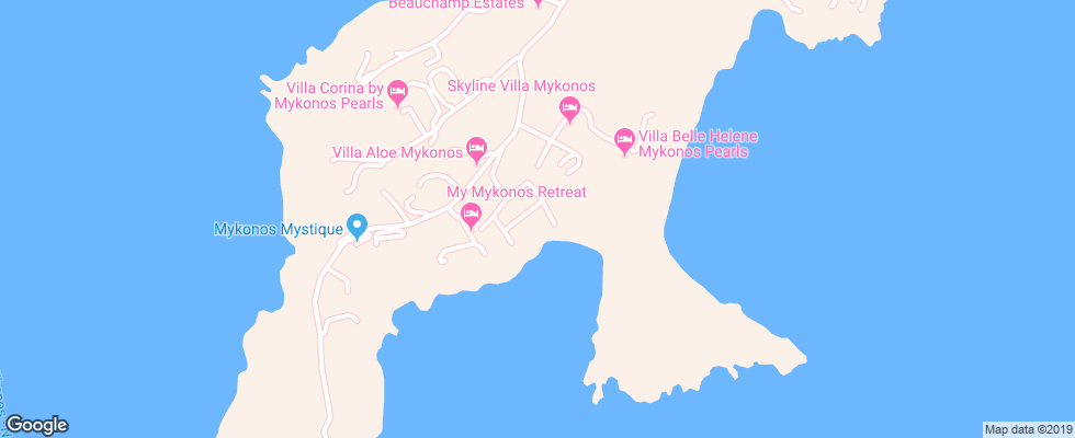 Отель Casa Del Mar Mykonos Seaside Resort на карте Греции
