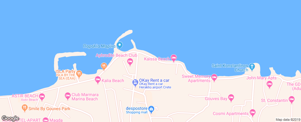 Отель Chc Gouves Sea & Mare Hotel на карте Греции