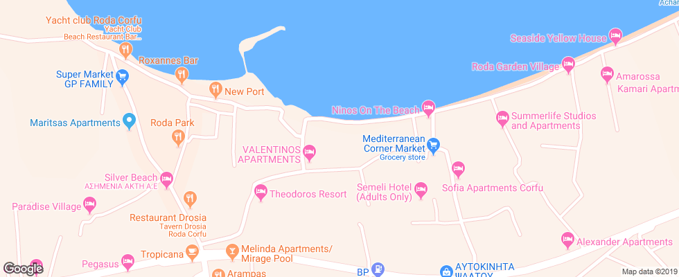 Отель Coral Corfu на карте Греции