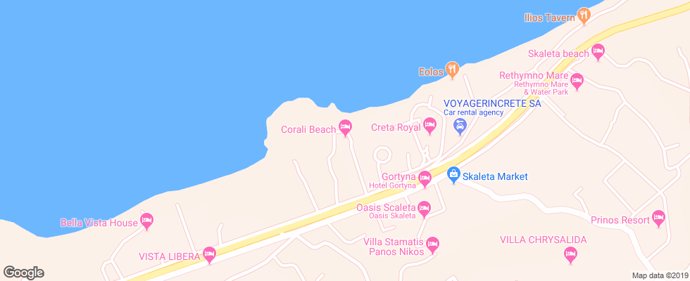 Отель Corali Beach на карте Греции