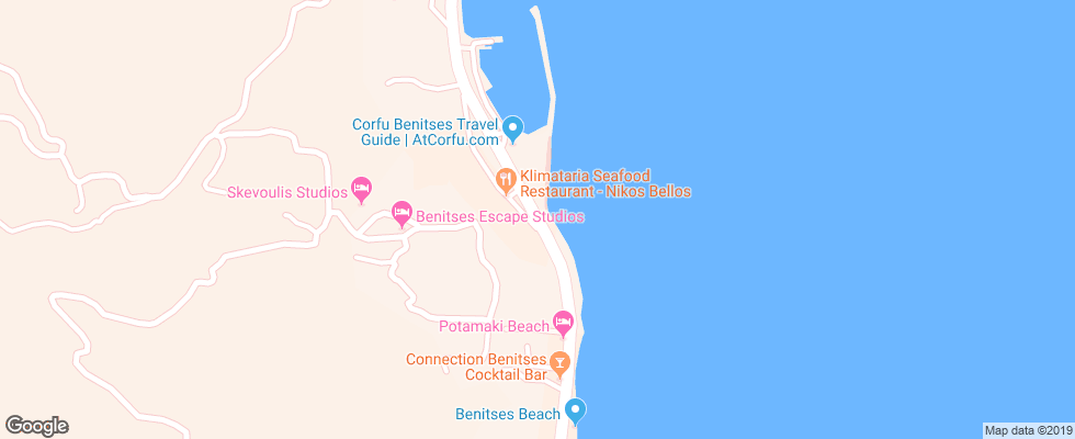 Отель Corfu Maris Bellos на карте Греции