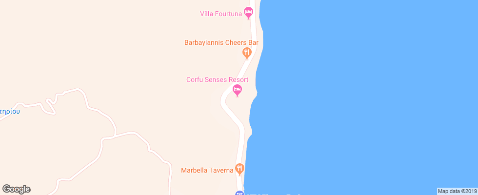 Отель Corfu Senses Resort на карте Греции