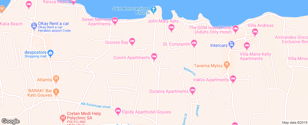 Отель Cosmi Apartments на карте Греции