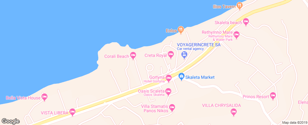 Отель Creta Star Hotel на карте Греции