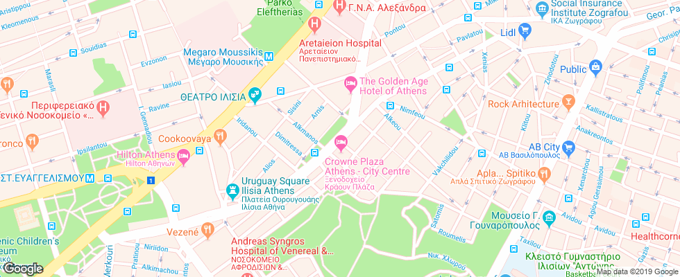 Отель Crowne Plaza Athens City Centre Hotel на карте Греции