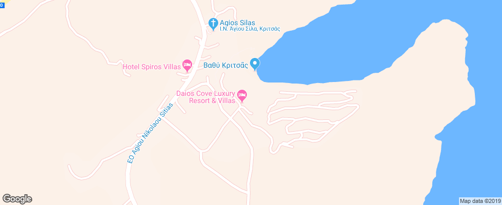Отель Daios Cove Luxury Resort & Villas на карте Греции